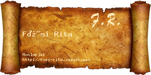 Füsi Rita névjegykártya